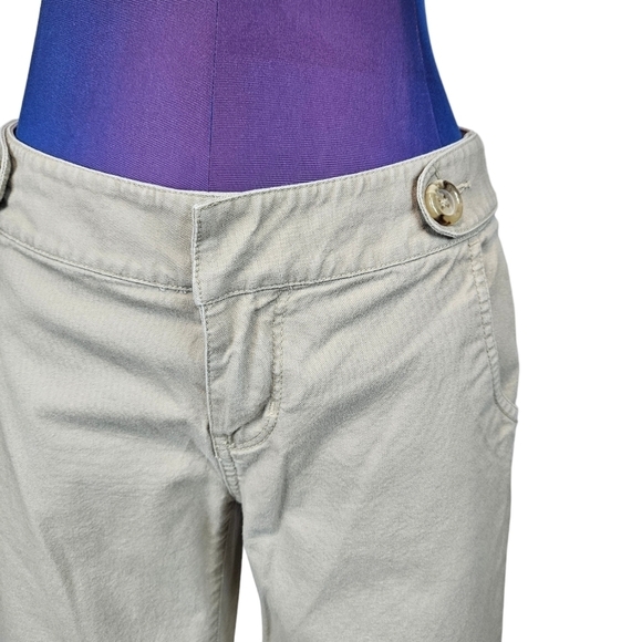 London Jean‎ Khaki Christie Fit Sailor Flare Chino Pants Size 2 Short Women's - Picture 3 of 9